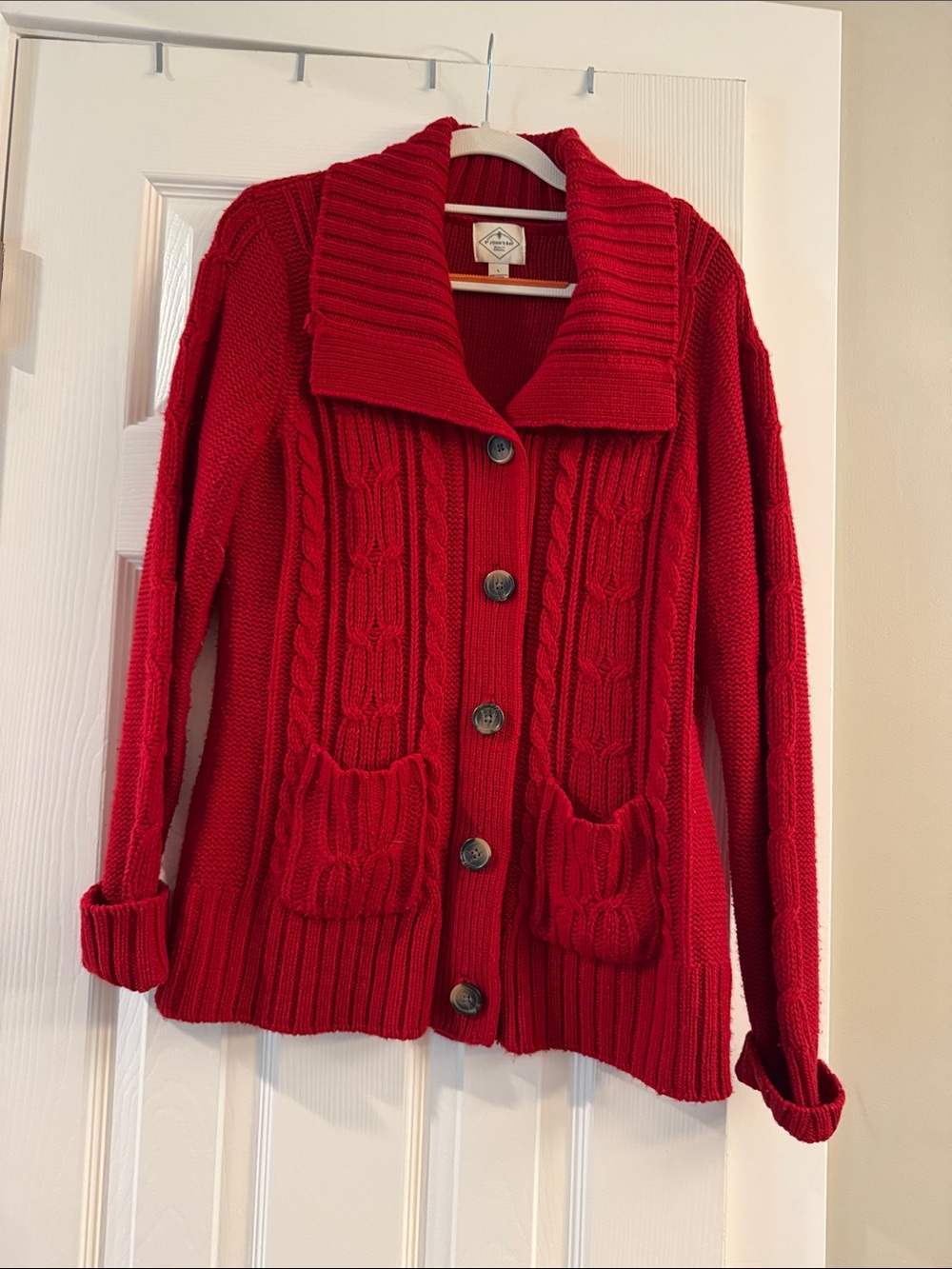 St. John's Bay Red Cable-Knit Button Cardigan